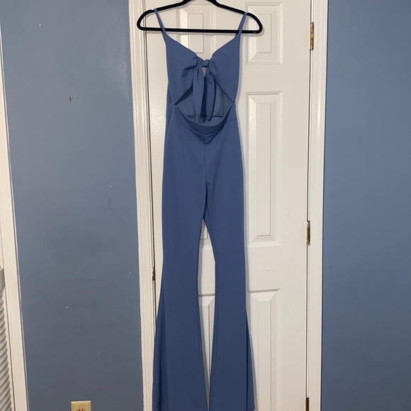 Placerville Pocketed Drawstring Jumpsuit - Dusty Blue